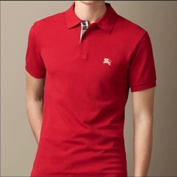 burberry red polo shirt